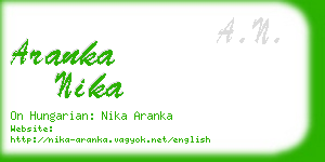 aranka nika business card